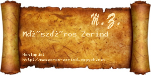 Mészáros Zerind névjegykártya